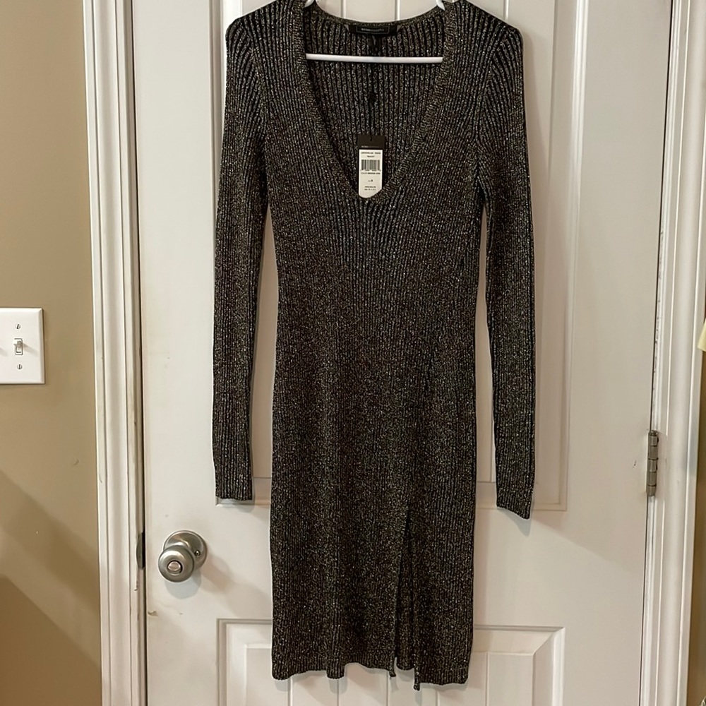 BCBG MAXAZRIA stunning black and gold dress small NWT
